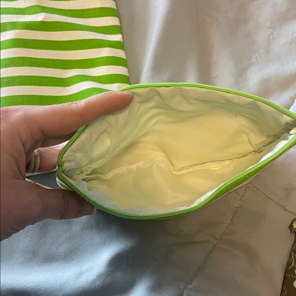 Thirty-One Green Striped and Floral Cosmetic Bags - Picture 5 of 6